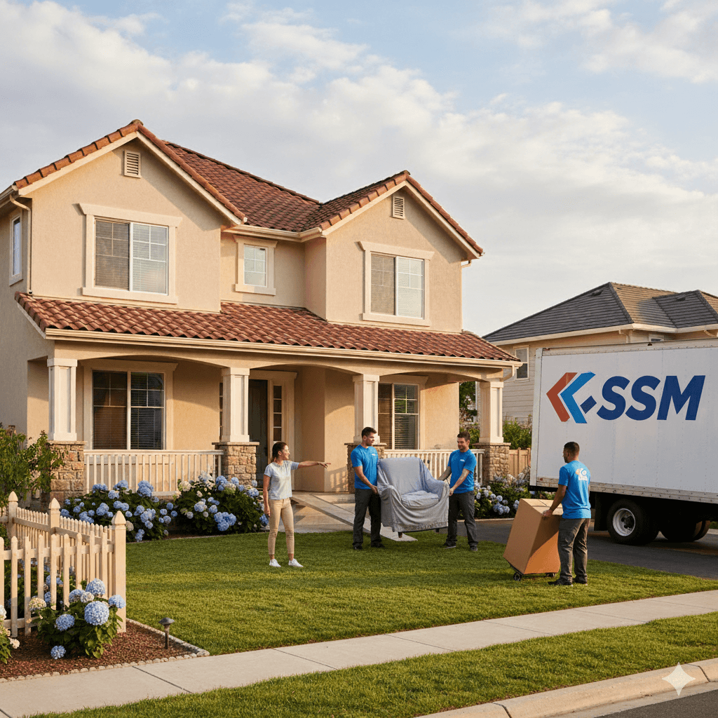 Movers carefully wrapping furniture for protection